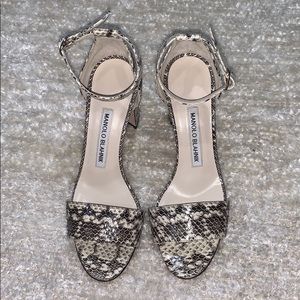 Manolo Blahnik Lauratomod Snakeskin sandals
